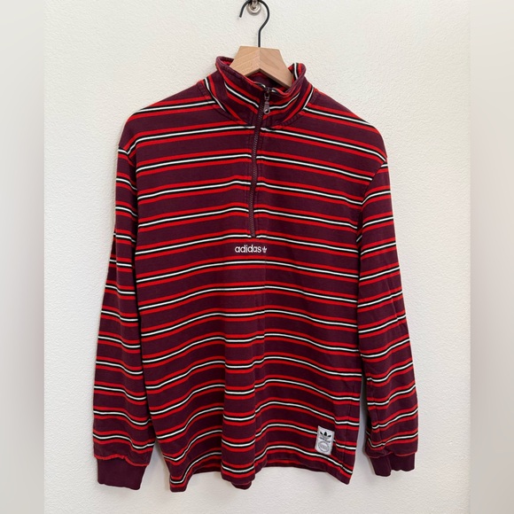 Adidas Originals Quarter Zip Long Sleeve Top Medium - Picture 3 of 8